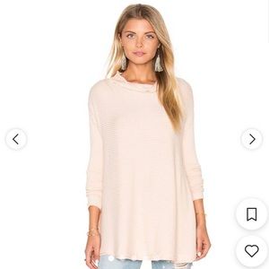 Free People Lover Rib Split Back Pullover Sweater